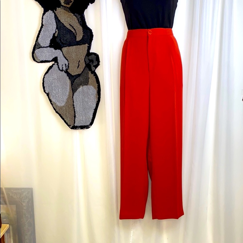 Elegant Red Wide Leg Pants